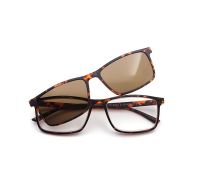 Corpootto clip on tartaruga-marrone occhiali da lettura +2,00