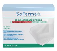 Sofarma+ garza sterile in tessuto non tessuto 18 x 40cm 12 pezzi