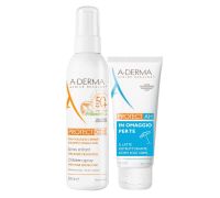 A-Derma kit solare Protect Kids Spf 50+ spray bambino 200ml + Protect AH latte ristrutturante doposole idratante 100ml