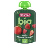 Plasmon Bio Pouches mela fragola lampone 100 grammi