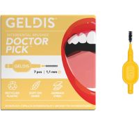 Geldis doctor pick scovolini interdentale per pulizia denti colore giallo 1,1mm 7 pezzi