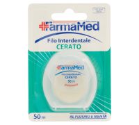 FarmaMed filo interdentale cerato al fluoro e menta pulizia profonda 50 metri