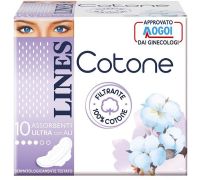 Lines Cotone Ultra assorbenti con ali protezione quotidiana 10 pezzi