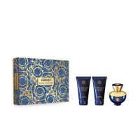 Versace dylan blue pour femme cofanetto con eau de parfum 50ml + shower gel 50ml + body lotion 50ml