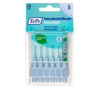 TePe Extra Soft Blu 0,6mm ISO 3 scovolino con setole extra soft per rimuovere la placca interdentale 6 pezzi