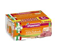 Plasmon vitello e prosciutto omogeneizato 4 x 80 grammi | confezione esterna strappata