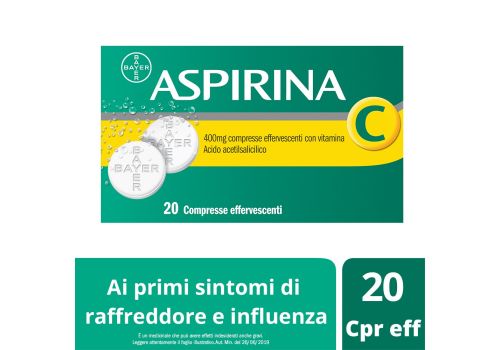 ASPIRINA C 400+240MG ANTINFLUENZALE 20 COMPRESSE EFFERVESCENTI
