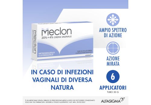 MECLON ANTIMICOTICO CREMA VAGINALE 30 GRAMMI + 6 APPLICATORI