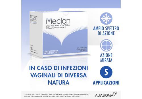 MECLON ANTIMICOTICO SOLUZIONE VAGINALE 130 ML 5 FLACONI