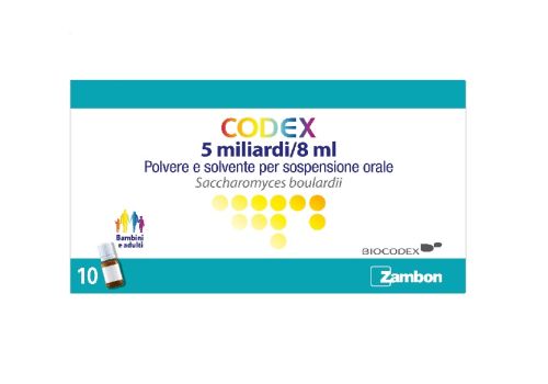 Codex 5 miliardi/8ml fermenti lattici polvere e solvente per sospensione orale 10 flaconcini 8ml