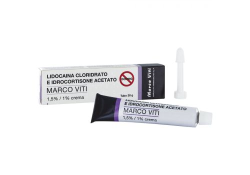 Lidocaina Cloridrato e Idrocortisone Acetato Marco Viti 1,5%+1% emorroidi crema rettale 30 grammi