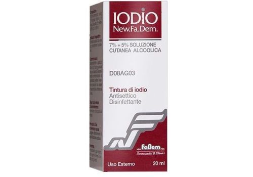 Iodio New.Fa.Dem 7%+5% disinfettante soluzione cutanea alcoolica 20ml