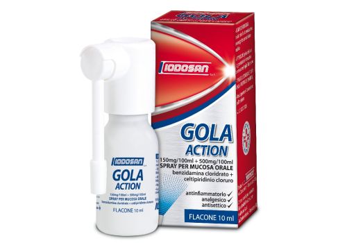 Iodosan Gola Action Spray per Mucosa Orale Antinfiammatorio Analgesico Antisettico 10 ml