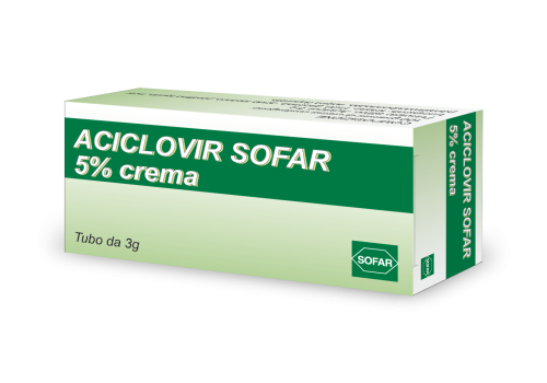 Aciclovir Sofar 5% herpes labiale crema 3 grammi