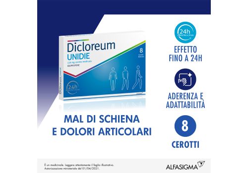 DICLOREUM UNIDIE ANTIDOLORIFICO 8 CEROTTI MEDICATI