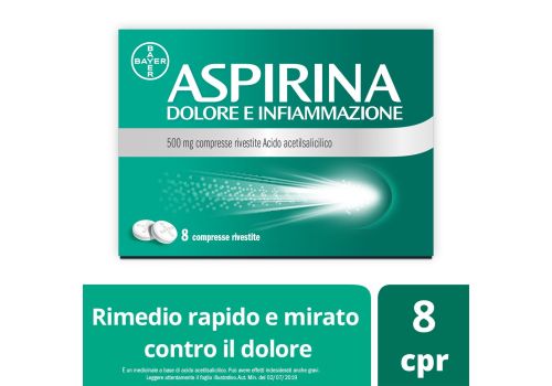 ASPIRINA DOLORE E INFIAMMAZIONE 500MG 8 COMPRESSE