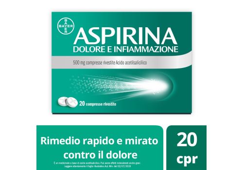 ASPIRINA DOLORE E INFIAMMAZIONE 500MG 20 COMPRESSE