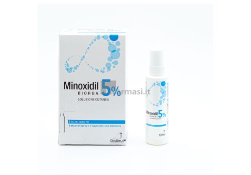Minoxidil Biorga 5% caduta dei capelli soluzione cutanea 3 x 60ml