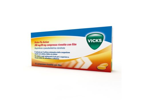 VICKS FLU ACTION INFLUENZA E RAFFREDDORE 12 COMPRESSE