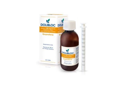 Dolibloc Bambini 100mg/5ml gusto arancia senza zucchero antinfiammatorio sospensione orale 150ml