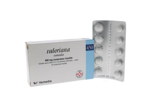 Valeriana Vemedia 450mg blando sedativo e riposo notturno 20 compresse