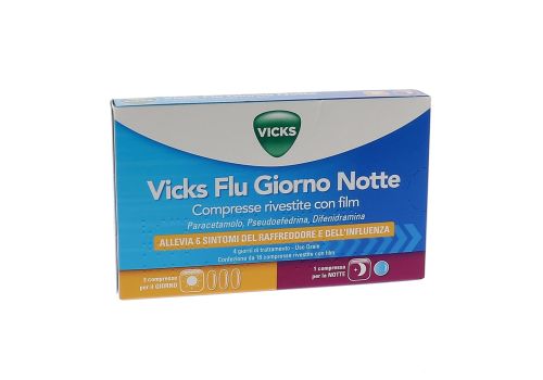 VICKS FLU GIORNO NOTTE INFLUENZA E RAFFREDDORE 12+4 COMPRESSE