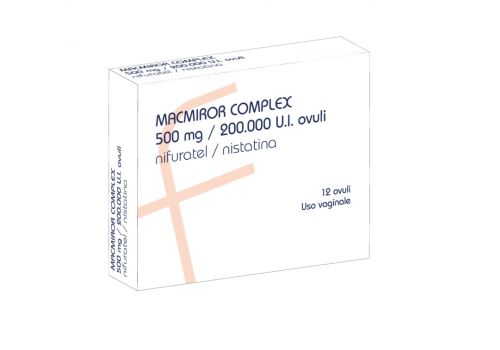 Macmiror Complex 500mg + 200.000 U.I. antinfettivo e antisettico ginecologico 12 ovuli vaginali
