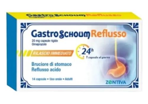Gastroschoum Reflusso 20mg bruciore di stomaco e reflusso acido 14 capsule