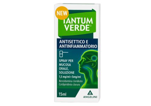 Tantum Verde Antisettico e Antinfiammatorio 1,5mg/ml + 5mg/ml spray per mucosa orale 15ml