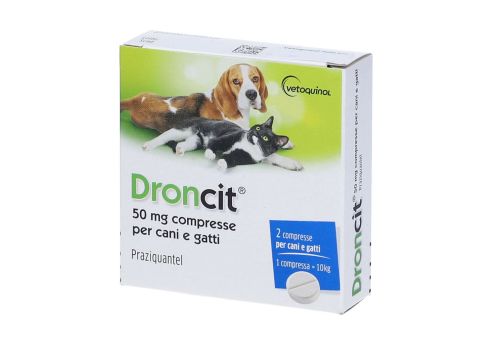 Droncit 50mg antiparassitario intestinale per cani e gatti 2 compresse