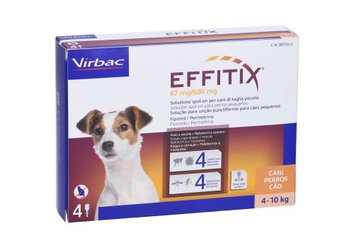 effitix soluzione spot on per cani 4-10kg 4 pipette 1,10ml