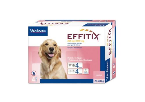 Effetix 268mg/2400mg antiparassitario per cani 20-40kg 4 pipette