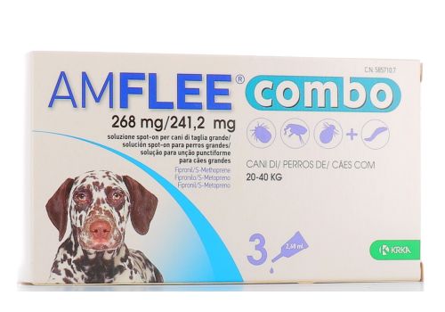 AMFLEE COMBO 3 PIPETTE 268MG+241.2MG PER CANI 20-40KG