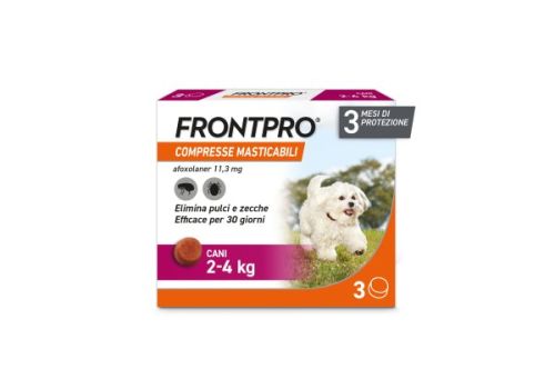 Frontpro 11,3mg per cani 2-4 Kg 3 compresse masticabili 