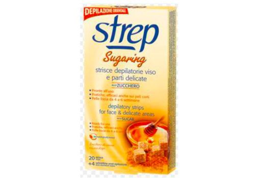 Strep Sugaring Strisce Depilatorie Viso e Parti Delicate allo Zucchero 20 Strisce