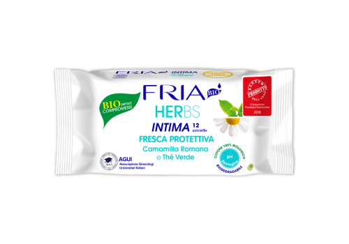 Fria Herbs Intima Fresca Protettiva con Camomilla Romana e Tè Verde 12 salviette