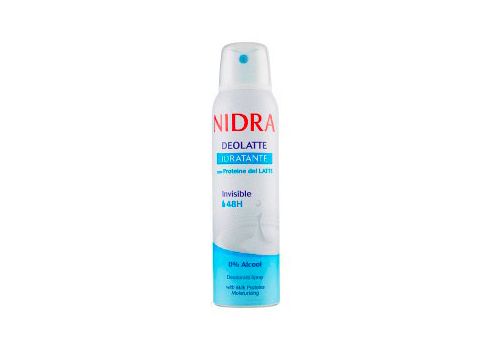 Nidra Deolatte Idratante Invisible 48H con Proteine del Latte Deodorante Spray 150ml