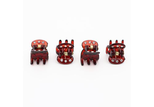 Mollettina Tart Marrone con Strass 4pz