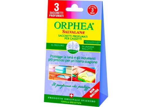 Orphea Salvalana sacchetti per cassetti e armadi al Profumo di lavanda maillette 3 pezzi