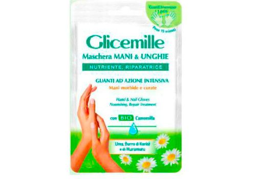 Glicemille Maschera Mani e Unghie Nutriente Riparatrice Guanti ad Azione Intensiva 1 paio