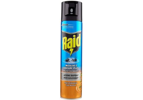 Raid Mosche E Zanzare Plus insettorepellente spray  ai fiori d'arancio 400ml