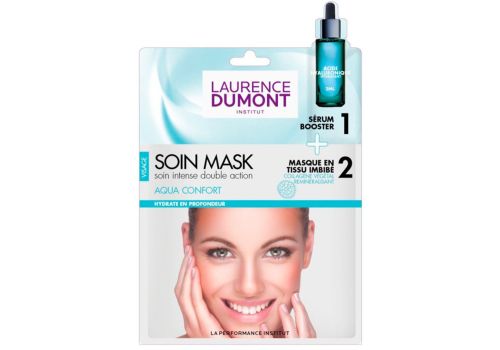 Laurence Dumont Soin Mask 2in1 Serum Booster Acido Ialuronico + Maschera in Tessuto Aqua Confort Idratante 1 pezzo