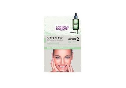 Laurence Dumont Soin Mask 2in1 Booster Argilla Verde + Maschera in Tessuto Opacizzante Purificante 1 pezzo