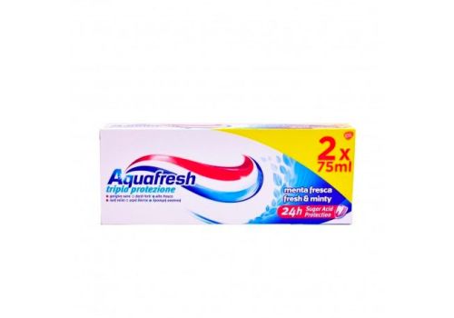 Aquafresh dentifricio menta fresca confezione doppia 2 x 75ml