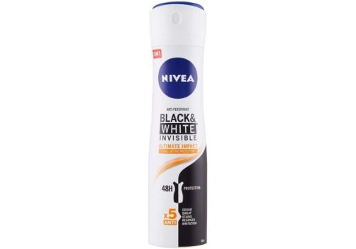 Nivea Black&White Anti-Perspirant 5in1 Invisible 48H Ultimate Impact Deodorante Spray 150ml