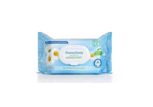 PharmaClendy Salviette Igienizzanti Aloe e Fiori di Camomilla con Clorexidina 72 Salviette