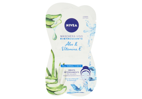 Nivea Maschera Viso Idratante e Rinfrescante Aloe e Vitamina E 2 Dosi