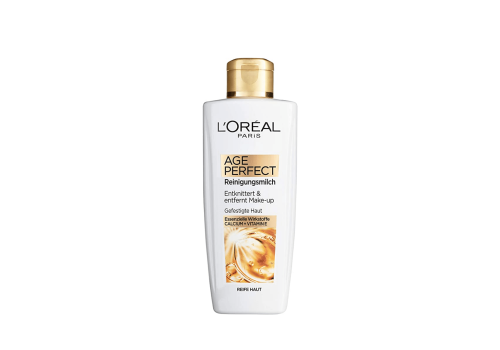 L'Oréal Age Perfect Latte Detergente Struccante Raassodante con Calcio e Vitamina E per Pelli Mature 200ml