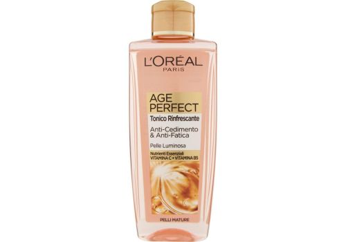L'Oréal Age Perfect Tonico Rinfrescante Anti-Cedimento e Anti-Fatica con Vitamine C e B5 per Pelli Mature 200ml