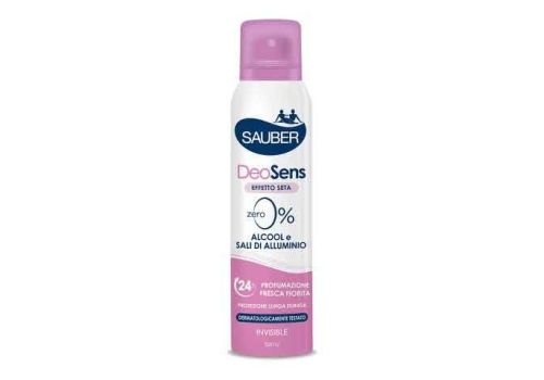 Sauber DeoSens Effetto Seta Senza Sali d'Alluminio Profumazione Fresca Fiorita Deodorante Spray 150ml